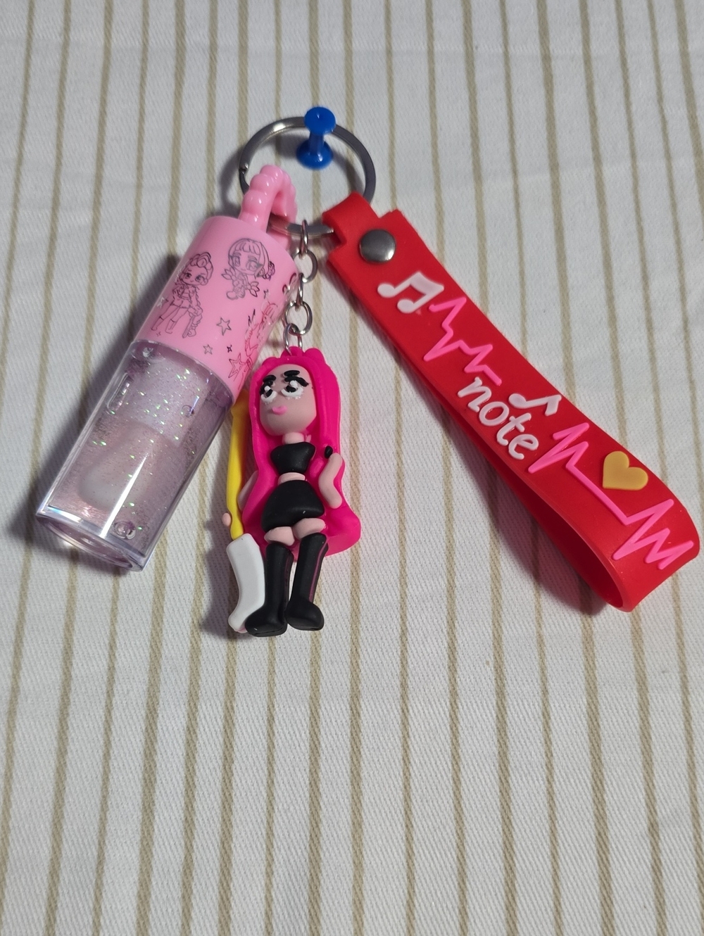 Pink and White Keychain Set for Kids